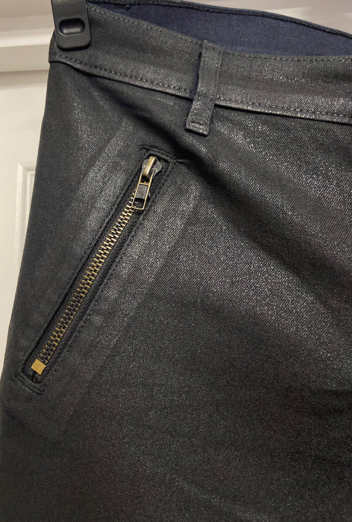 J BRAND Black AGNES STEALTH Cotton Blend Coated Slim Leg Skinny Jeans Pants 27