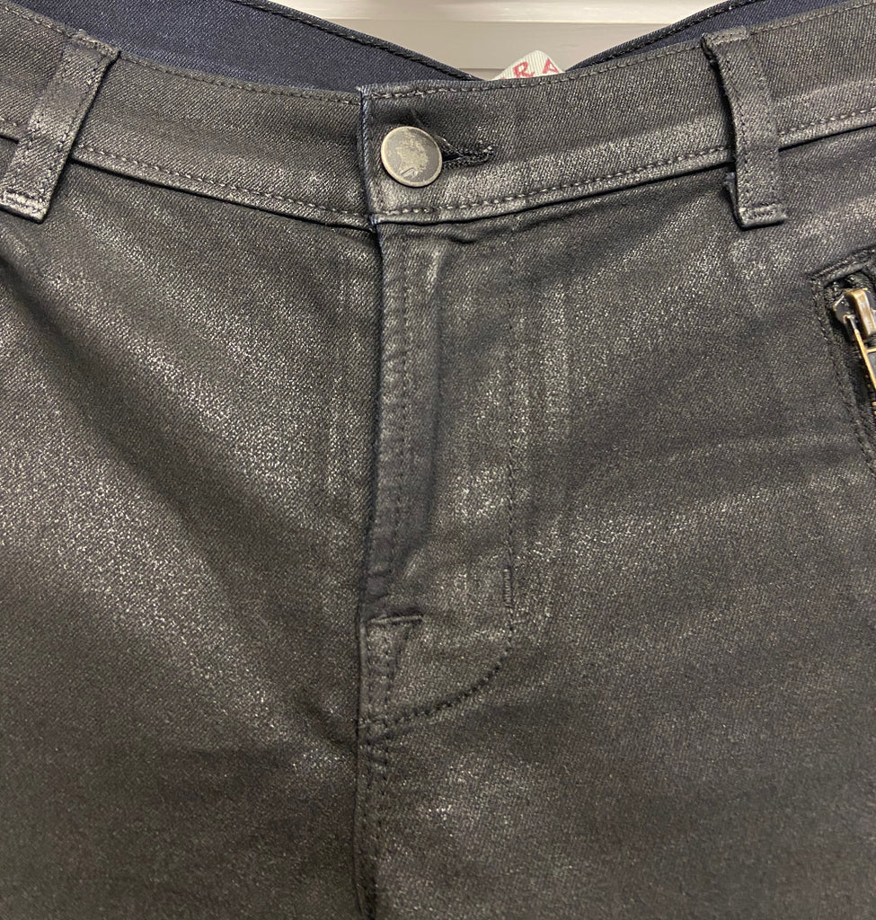 J BRAND Black AGNES STEALTH Cotton Blend Coated Slim Leg Skinny Jeans Pants 27