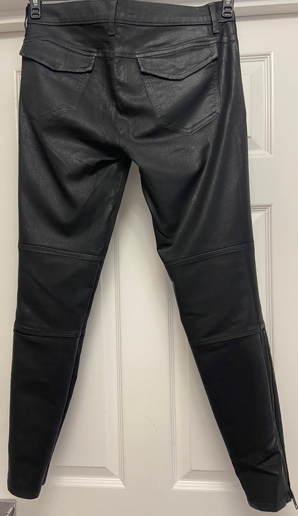 J BRAND Black AGNES STEALTH Cotton Blend Coated Slim Leg Skinny Jeans Pants 27