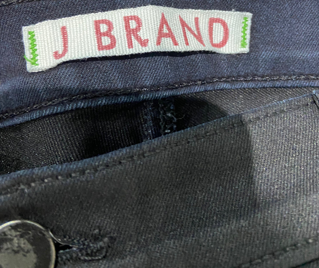 J BRAND Black AGNES STEALTH Cotton Blend Coated Slim Leg Skinny Jeans Pants 27