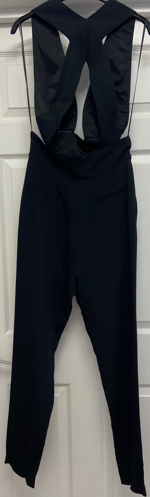 STELLA MCCARTNEY Black Plunge V Neckline Cut Out Detail Sleeveless Jumpsuit UK10