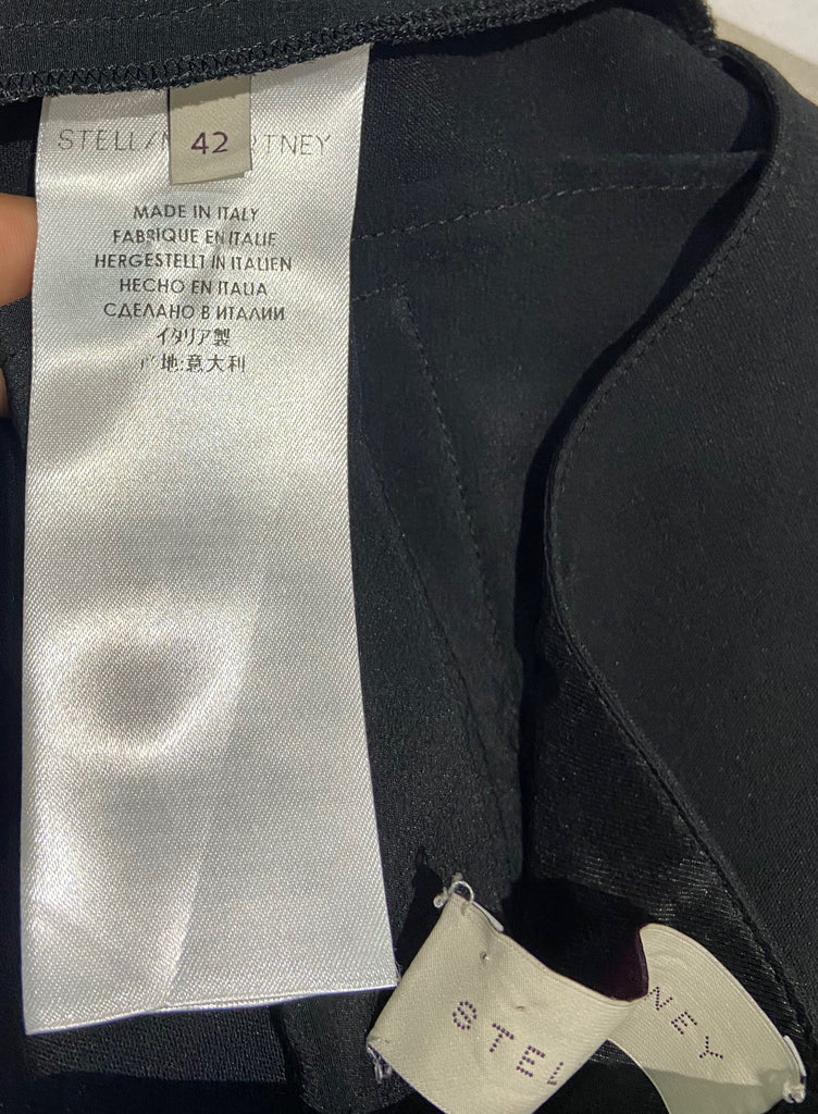 STELLA MCCARTNEY Black Plunge V Neckline Cut Out Detail Sleeveless Jumpsuit UK10