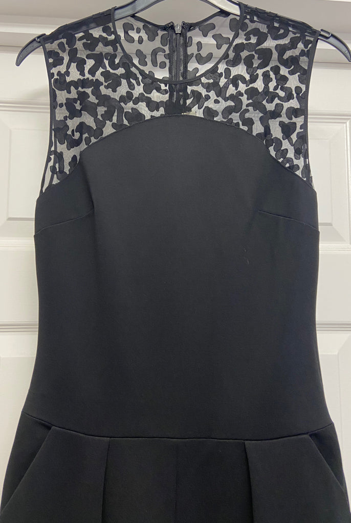 STELLA MCCARTNEY Black Mesh Neckline Sleeveless Tapered Trouser Jumpsuit 40 UK8