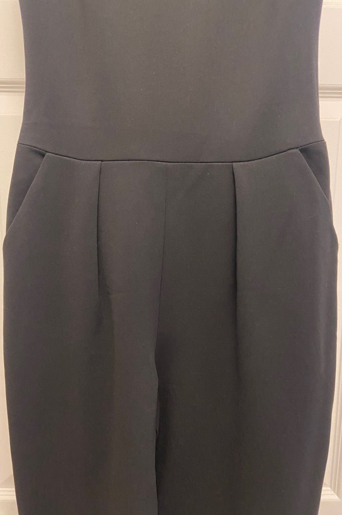 STELLA MCCARTNEY Black Mesh Neckline Sleeveless Tapered Trouser Jumpsuit 40 UK8