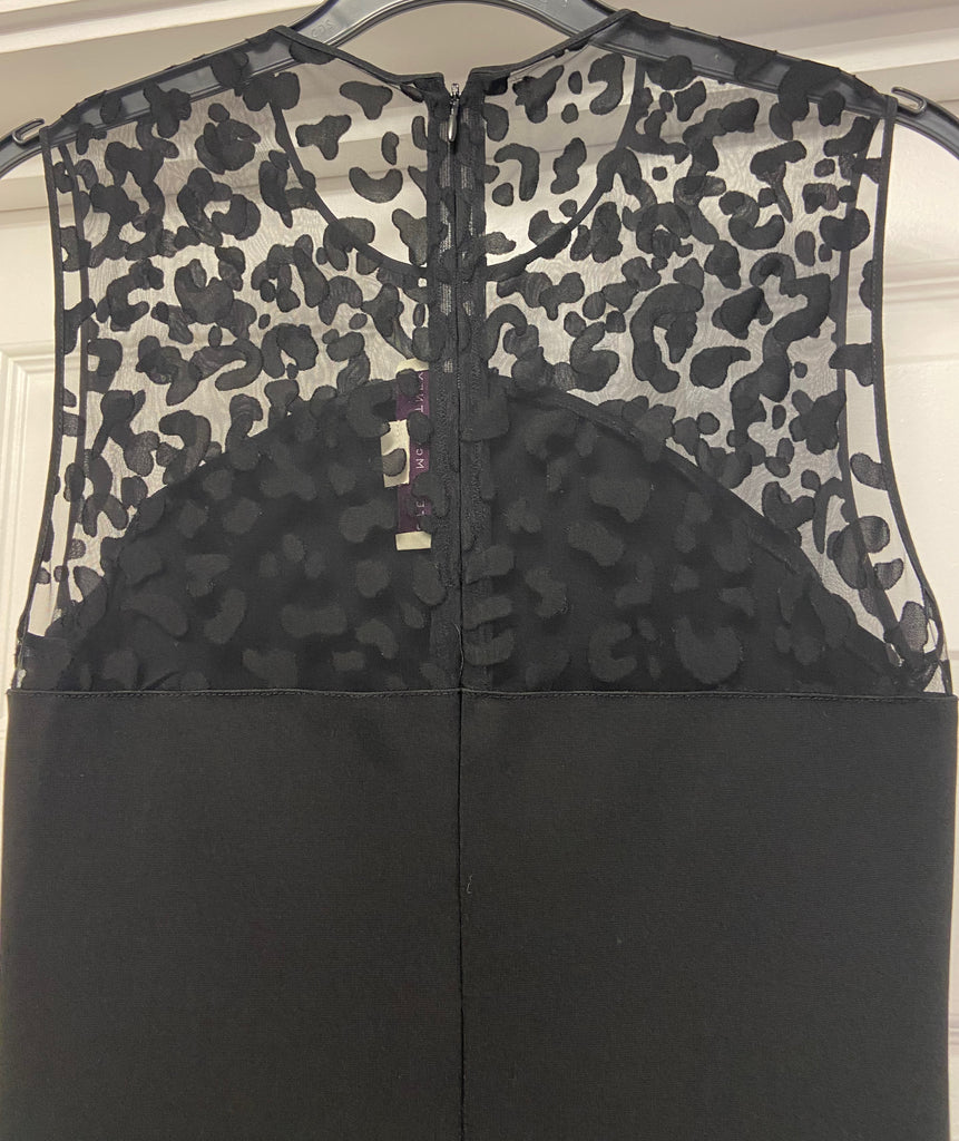 STELLA MCCARTNEY Black Mesh Neckline Sleeveless Tapered Trouser Jumpsuit 40 UK8