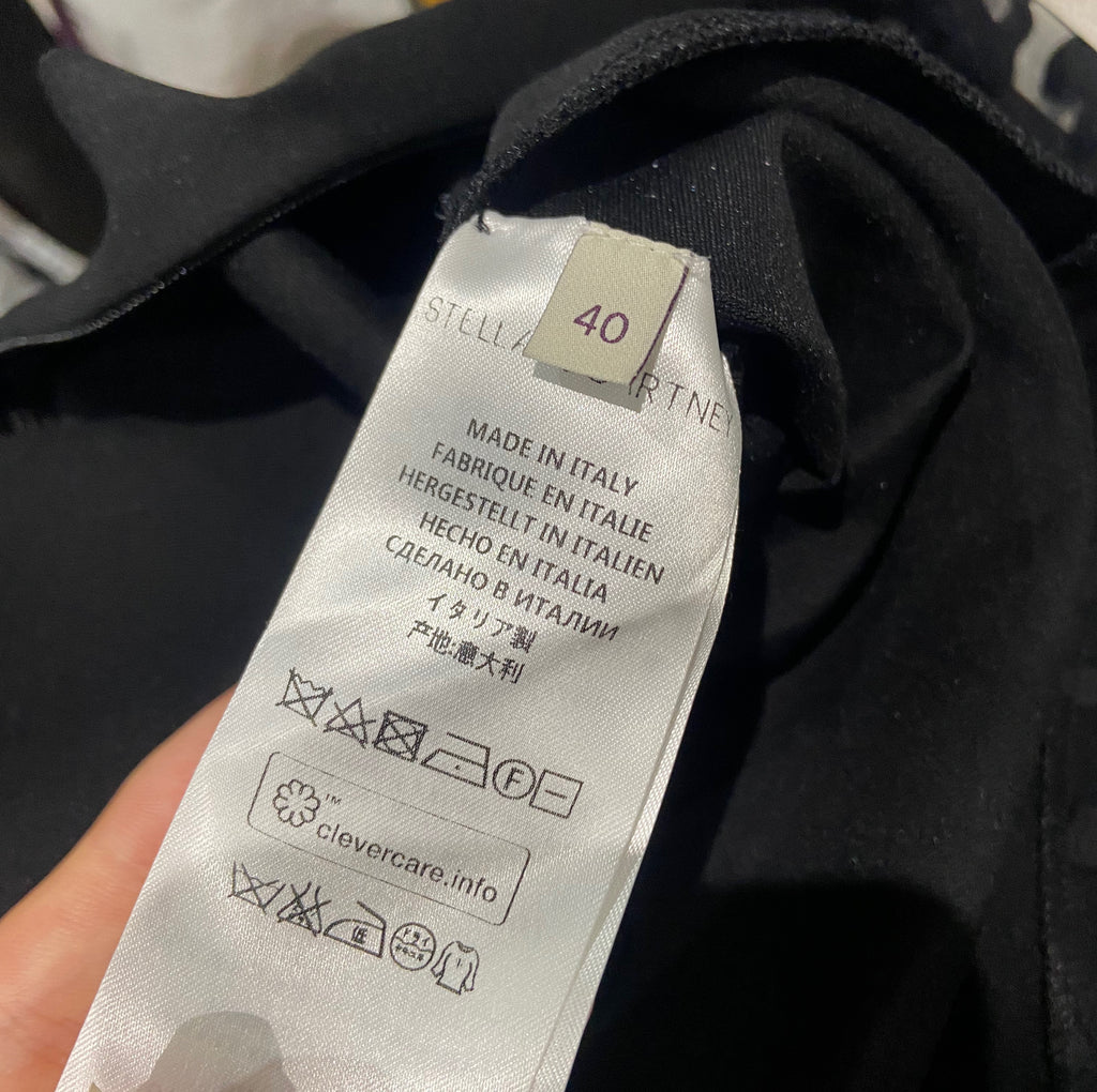 STELLA MCCARTNEY Black Mesh Neckline Sleeveless Tapered Trouser Jumpsuit 40 UK8