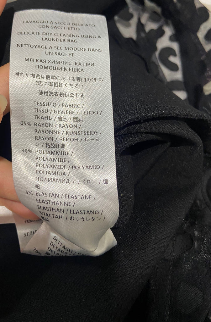 STELLA MCCARTNEY Black Mesh Neckline Sleeveless Tapered Trouser Jumpsuit 40 UK8