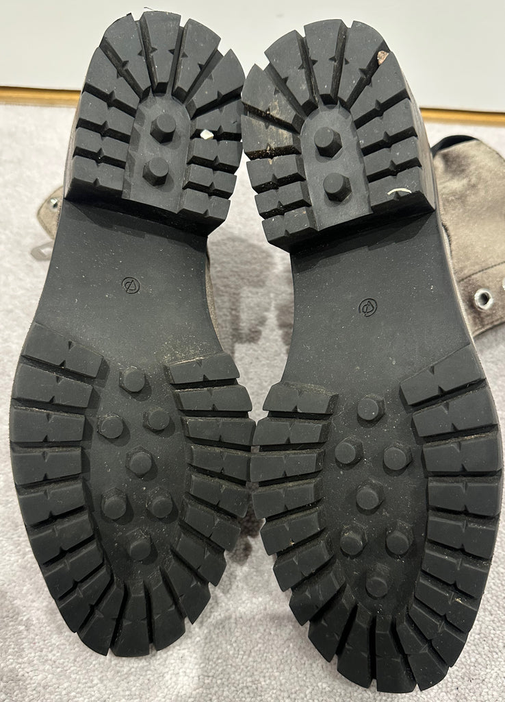 3.1 PHILLIP LIM Brown Velvet Chunky Zip Fastened Ankle Boots EU39 UK6