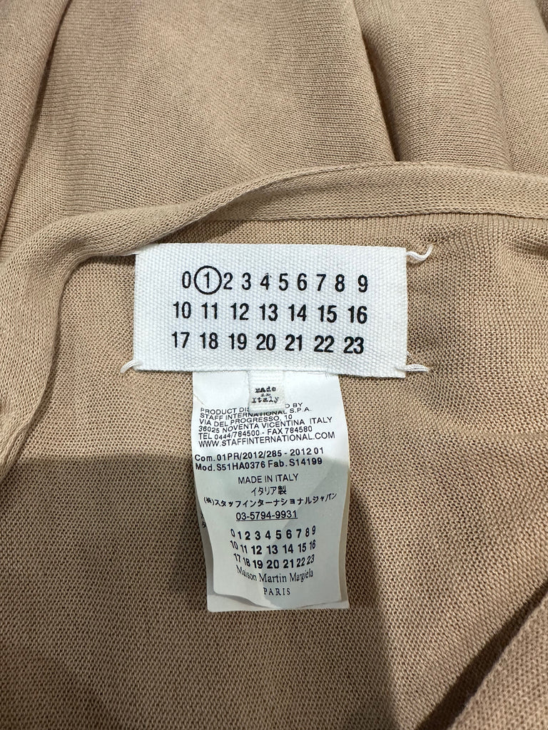 MAISON MARTIN MARGIELA Caramel Brown Sleeveless Draped Knit Jumper Sweater M