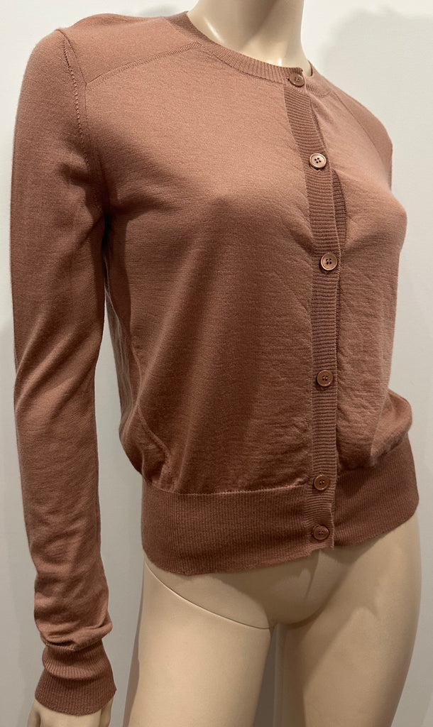 MARNI Dusky Pink 100% Cashmere Round Neck Knitwear Cardigan Top 40 UK8