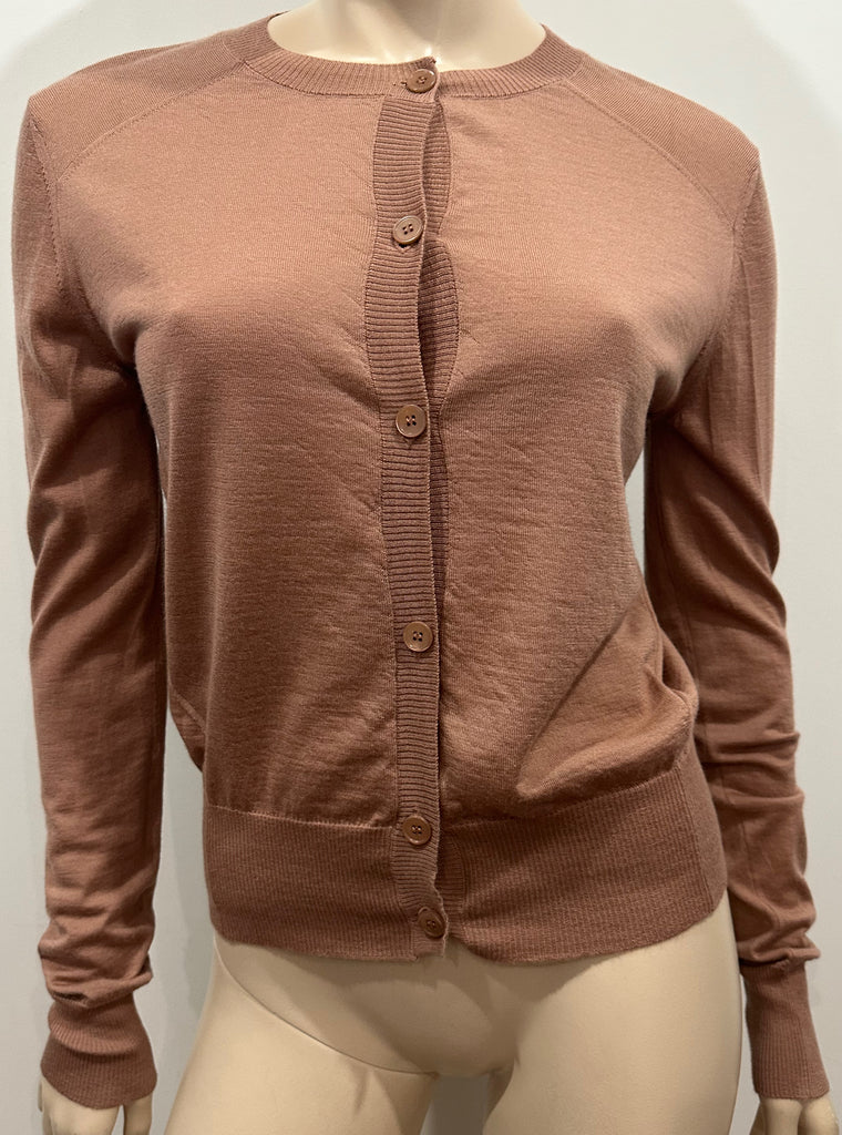 MARNI Dusky Pink 100% Cashmere Round Neck Knitwear Cardigan Top 40 UK8