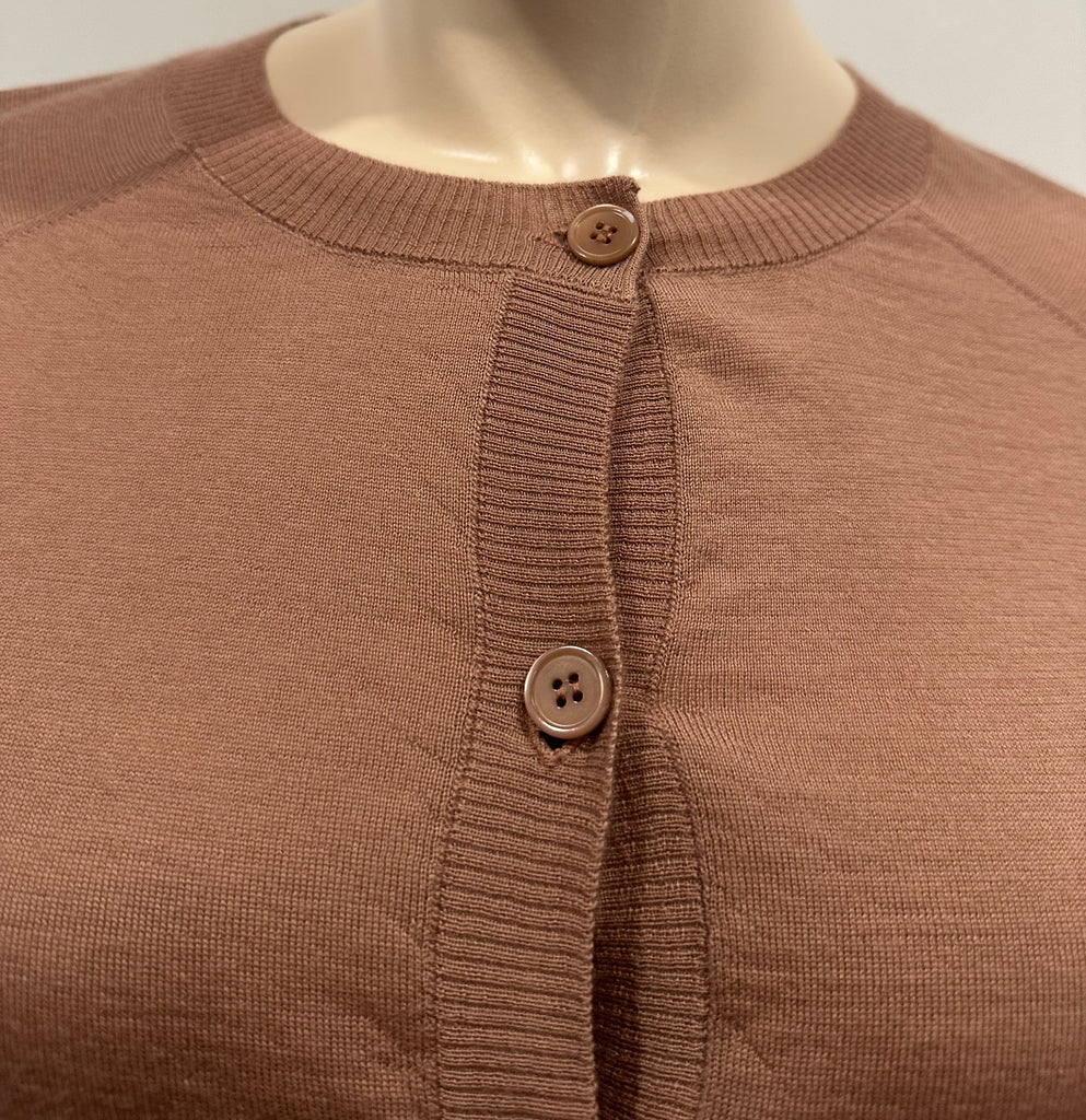 MARNI Dusky Pink 100% Cashmere Round Neck Knitwear Cardigan Top 40 UK8