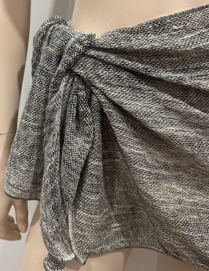 LA PERLA Black White 3 PCE Bikini Top Briefs & Sarong Skirt Beach Swimwear Set