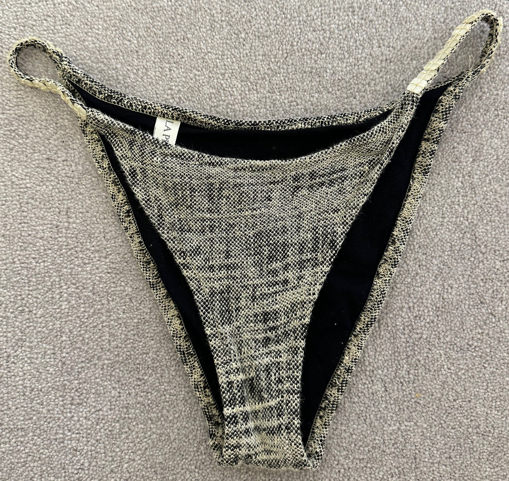 LA PERLA Black White 3 PCE Bikini Top Briefs & Sarong Skirt Beach Swimwear Set