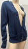 ZADIG & VOLTAIRE Navy Blue 100% Merino Wool V Neck Long Sleeve Knitwear Cardigan