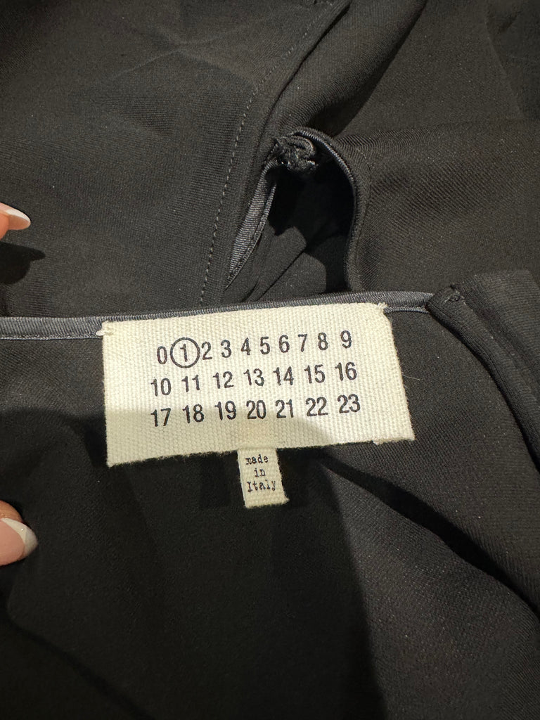 MAISON MARTIN MARGIELA Black Sleeveless Draped Side Pencil Dress IT42 UK10