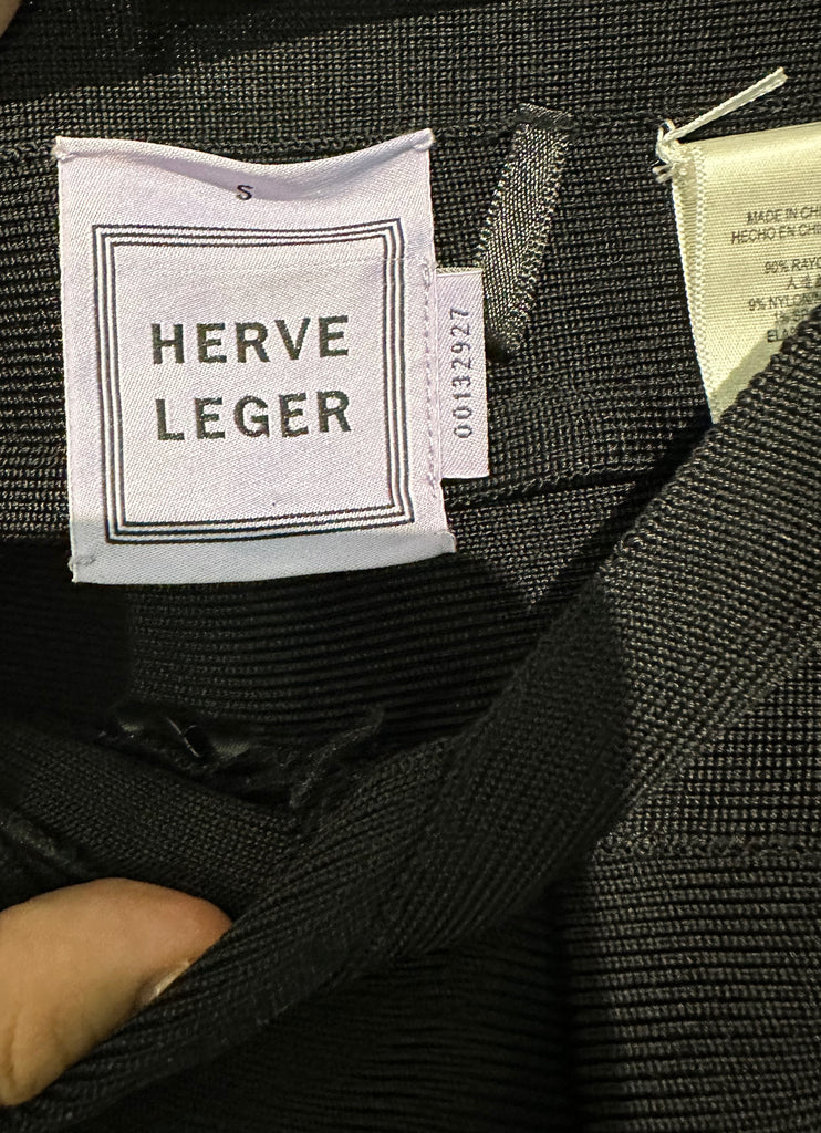 HERVE LEGER Women's Black V Waist Slim Fit Cropped Capri Trousers Leggings Pants