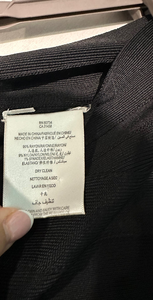 HERVE LEGER Women's Black V Waist Slim Fit Cropped Capri Trousers Leggings Pants