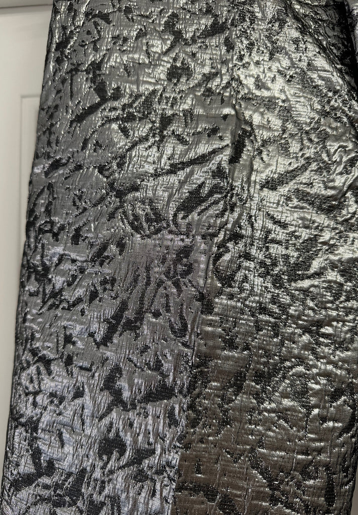 ZADIG & VOLTAIRE Silver Metallic Sheen Textured Crop Capri Trousers Pants 38 M