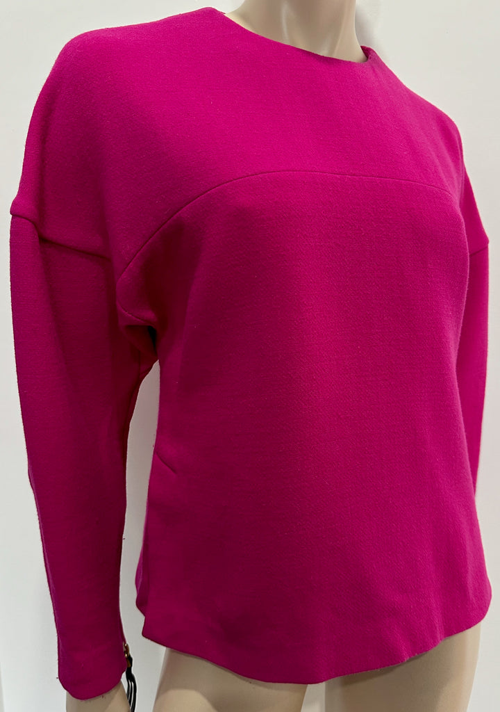 MARNI Hot Pink Wool Blend Crew Neck Long Sleeve Jumper Sweater Top FR38 UK10