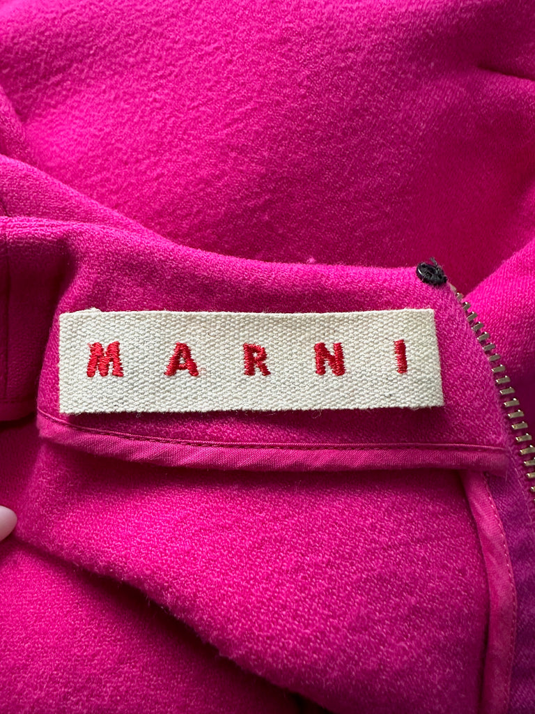 MARNI Hot Pink Wool Blend Crew Neck Long Sleeve Jumper Sweater Top FR38 UK10