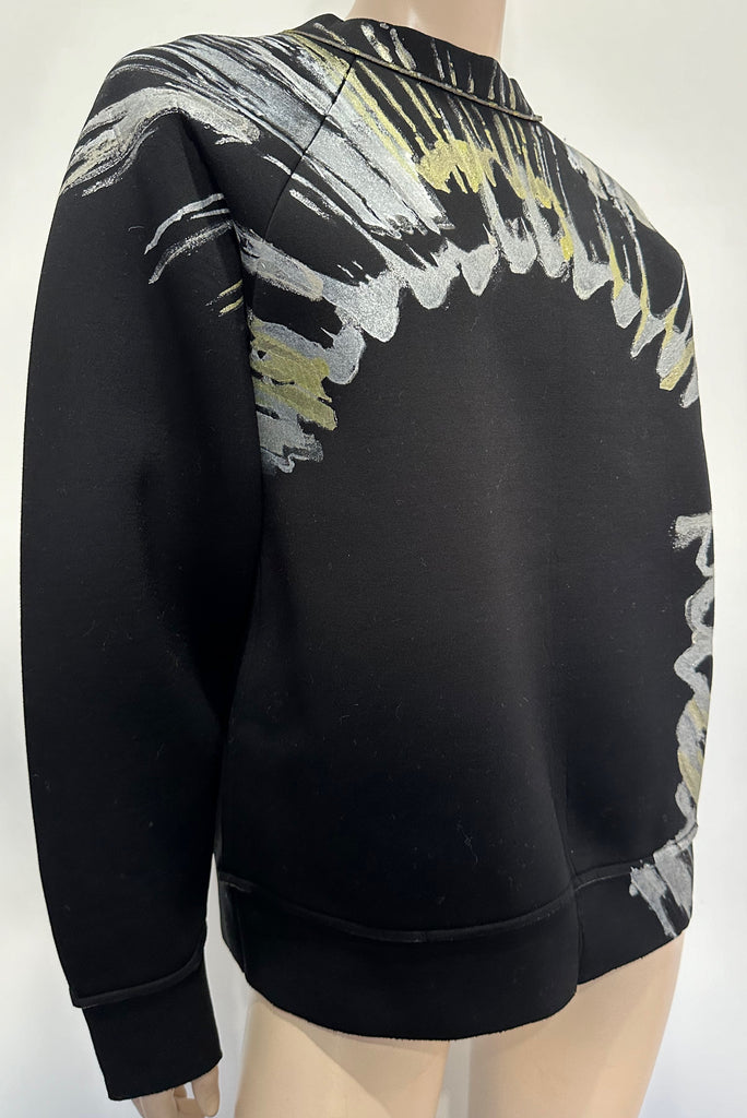 MARNI Black Silver & Gold Printed Long Sleeve Sweater Sweatshirt Jumper Top FR38