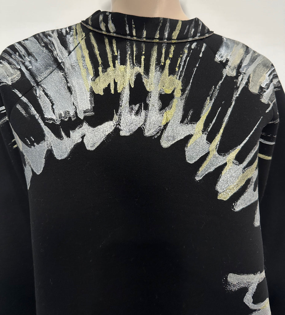 MARNI Black Silver & Gold Printed Long Sleeve Sweater Sweatshirt Jumper Top FR38