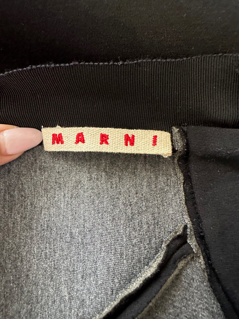 MARNI Black Silver & Gold Printed Long Sleeve Sweater Sweatshirt Jumper Top FR38