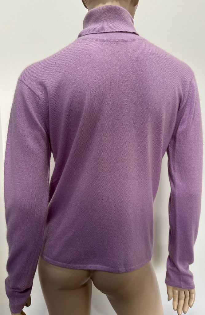 BERK CASHMERE BY BALLANTYNE Lavender Purple Cashmere Polo Turtle Neck Jumper 4