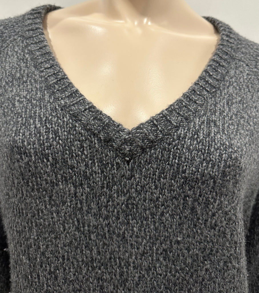 T ALEXANDER WANG Charcoal Grey Chunky Knit Long Sleeve Jumper Sweater Top M