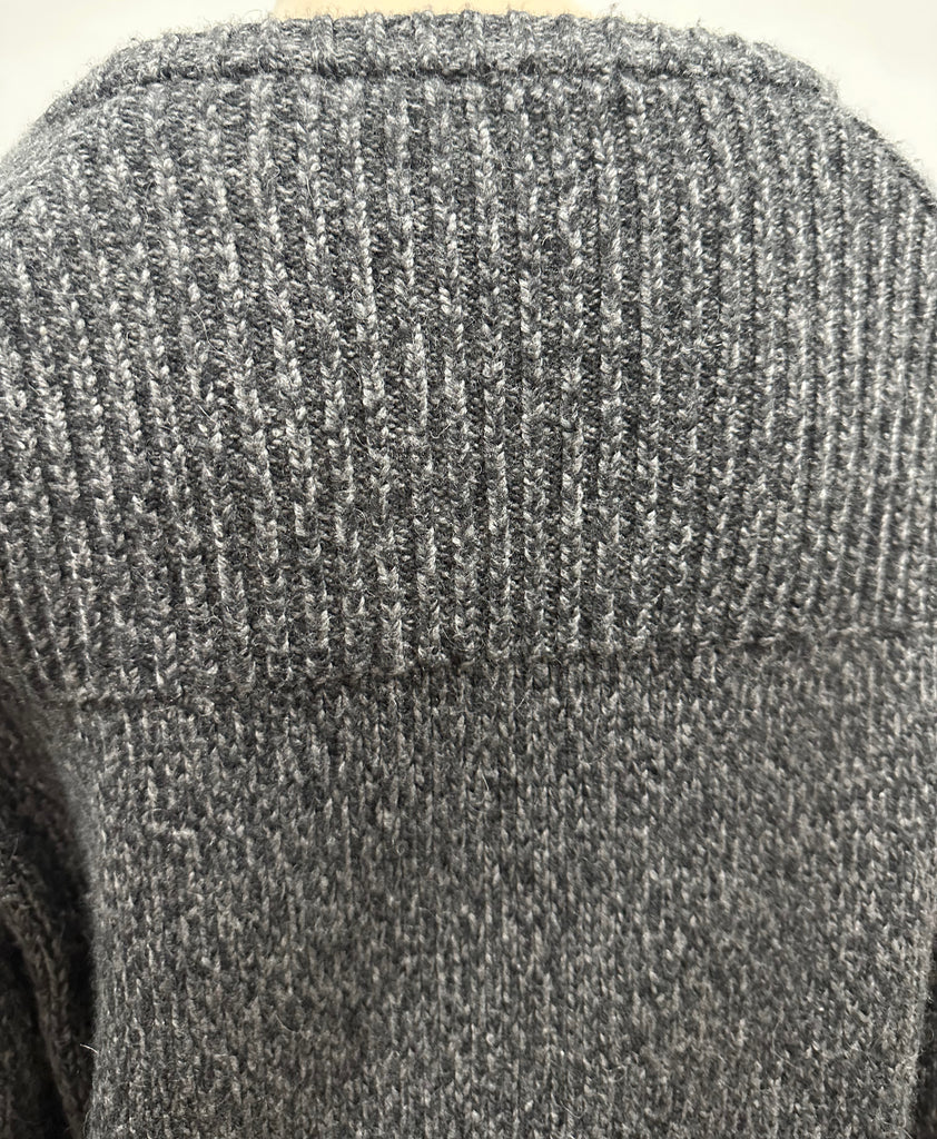 T ALEXANDER WANG Charcoal Grey Chunky Knit Long Sleeve Jumper Sweater Top M