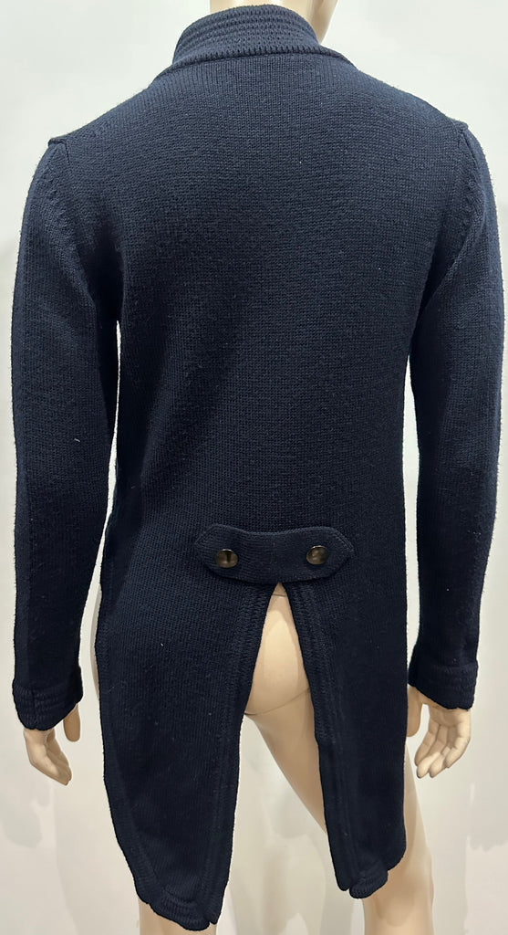3.1 PHILLIP LIM Navy Blue Merino Wool Military Style Knitwear Zipper Cardigan Ja