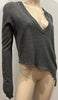 ZADIG & VOLTAIRE DELUXE Grey 100% Cashmere Plunge V Neckline Jumper Sweater M