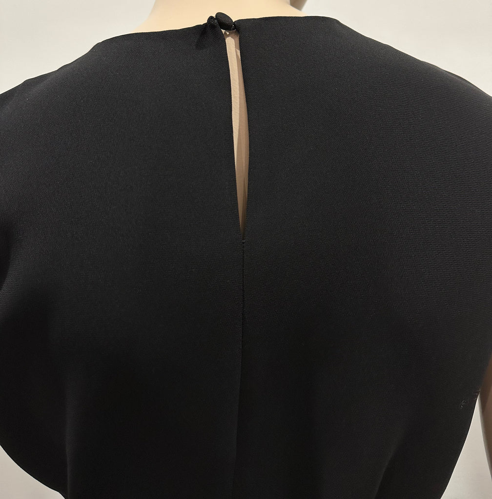 CH CAROLINA HERRERA Round Neck Sleeveless Tie Waist Pleated Hem Dress 2 UK6