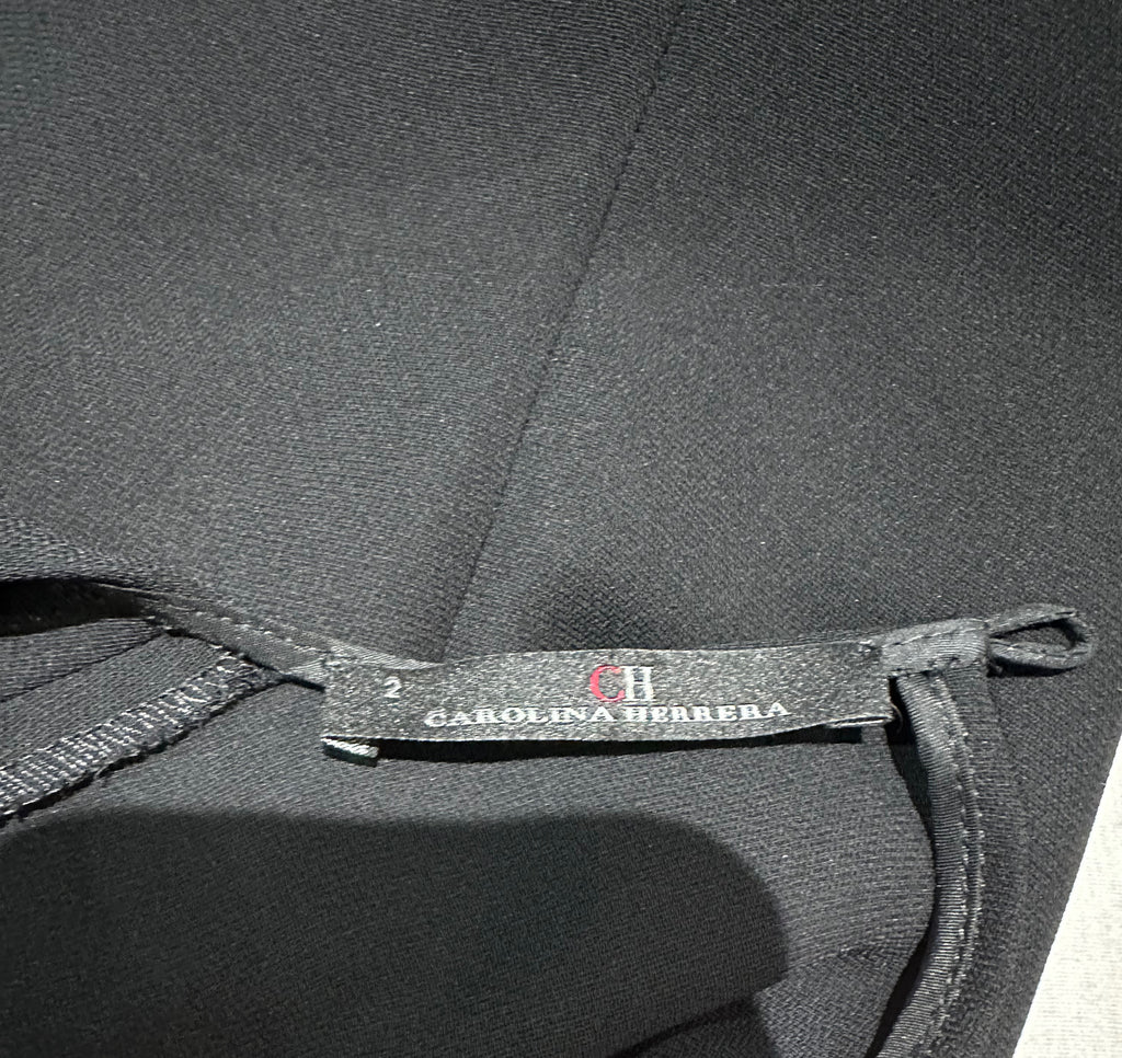 CH CAROLINA HERRERA Round Neck Sleeveless Tie Waist Pleated Hem Dress 2 UK6