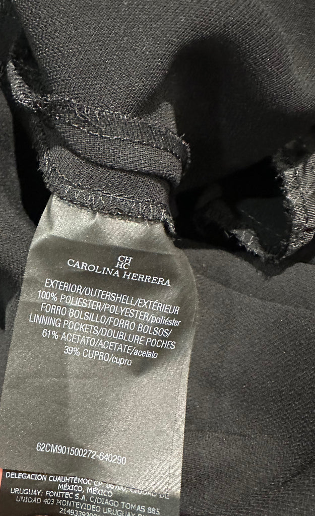 CH CAROLINA HERRERA Round Neck Sleeveless Tie Waist Pleated Hem Dress 2 UK6