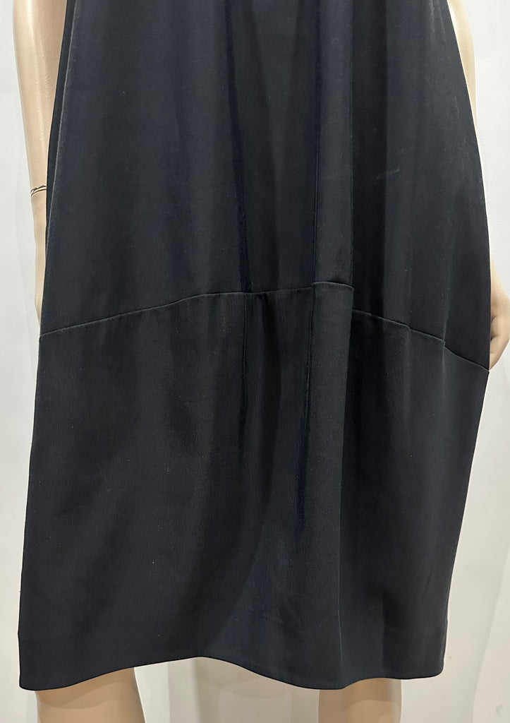 COS Women's Black Cotton Blend Round Neck Short Sleeve Dress EU34 UK8