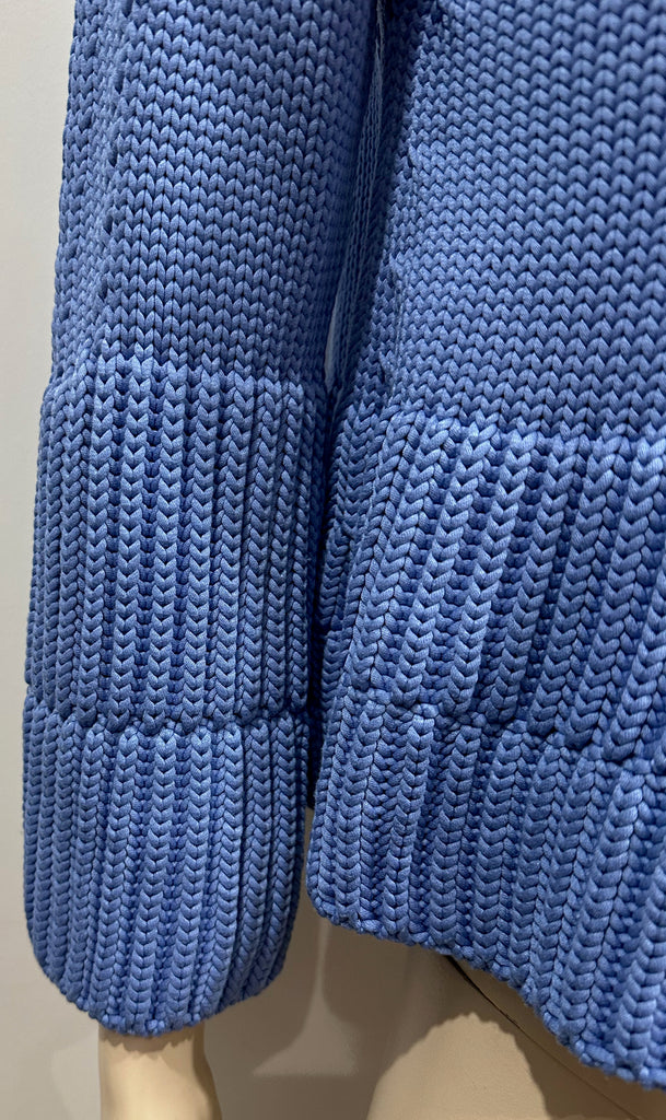 MAX & CO Women's Lavender Blue Chunky Knit Crew Neckline Jumper Sweater Top S