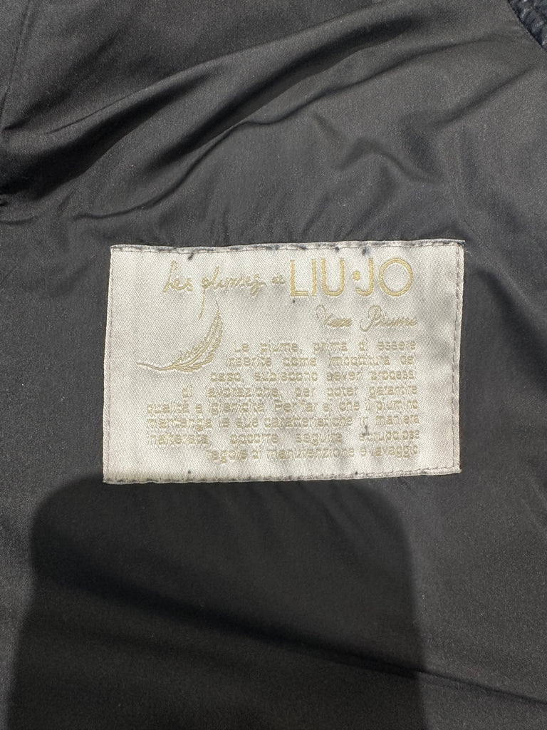 LIU JO Women's Black High Funnel Neck Zip Fastened Quilted Puffer Jacket IT40/S