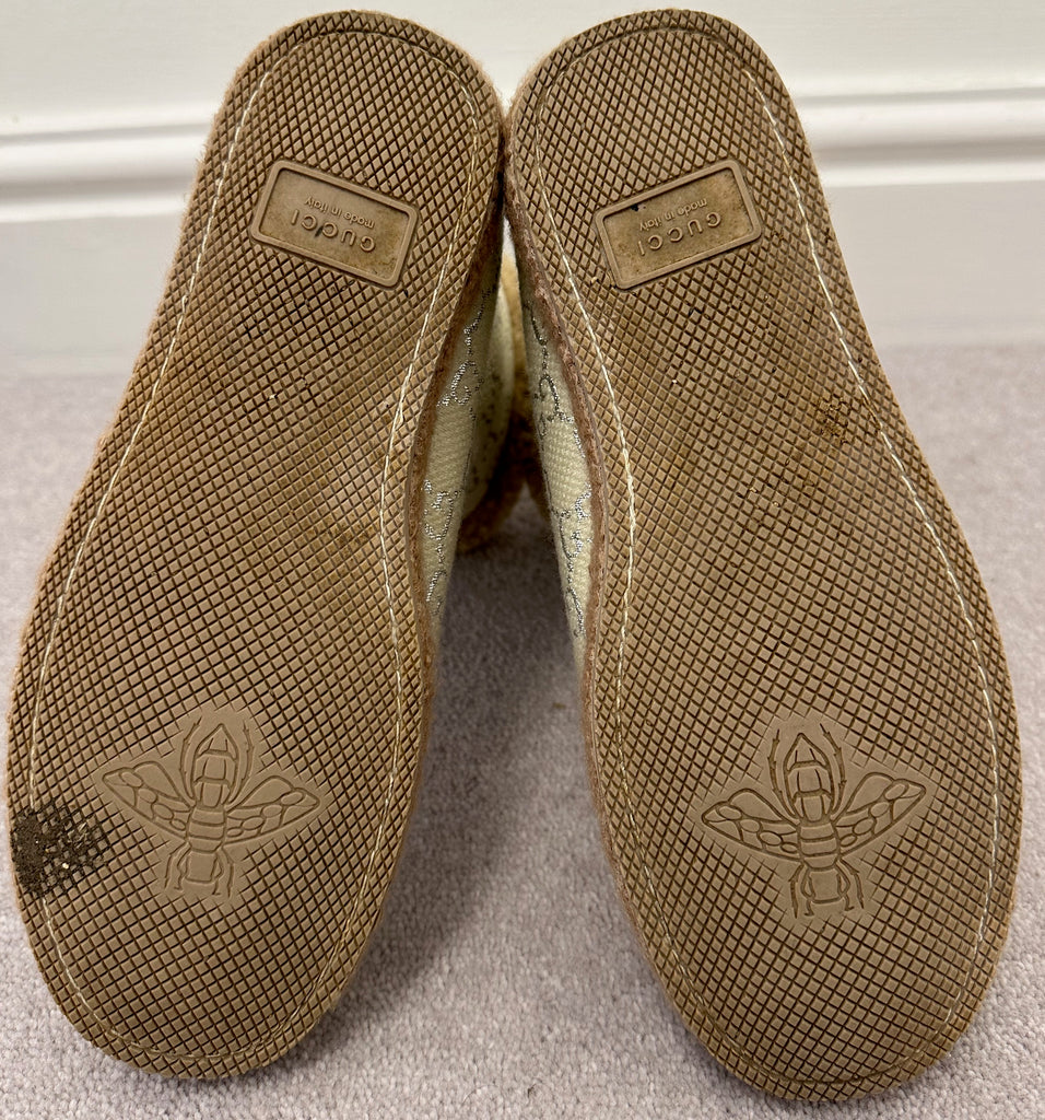 GUCCI Women's Beige & Silver GG Logo Horsebit Detail Lined Snow Boots EU38 UK5