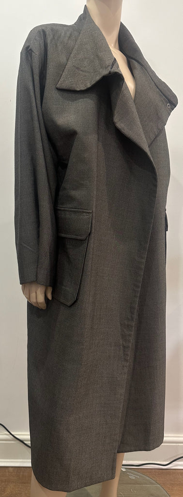 TOPSHOP BOUTIQUE Brown & Grey Long Length Lined Trench Jacket Coat EU 34 UK 6