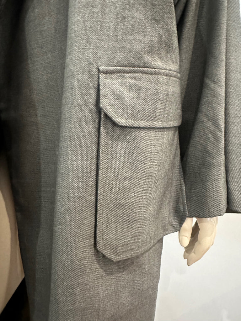 TOPSHOP BOUTIQUE Brown & Grey Long Length Lined Trench Jacket Coat EU 34 UK 6