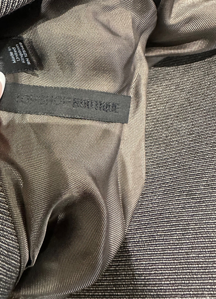 TOPSHOP BOUTIQUE Brown & Grey Long Length Lined Trench Jacket Coat EU 34 UK 6