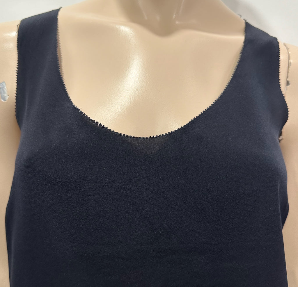 WHITE COMPANY LONDON Midnight Blue Black 100% Silk Sleeveless Camisole Top 8
