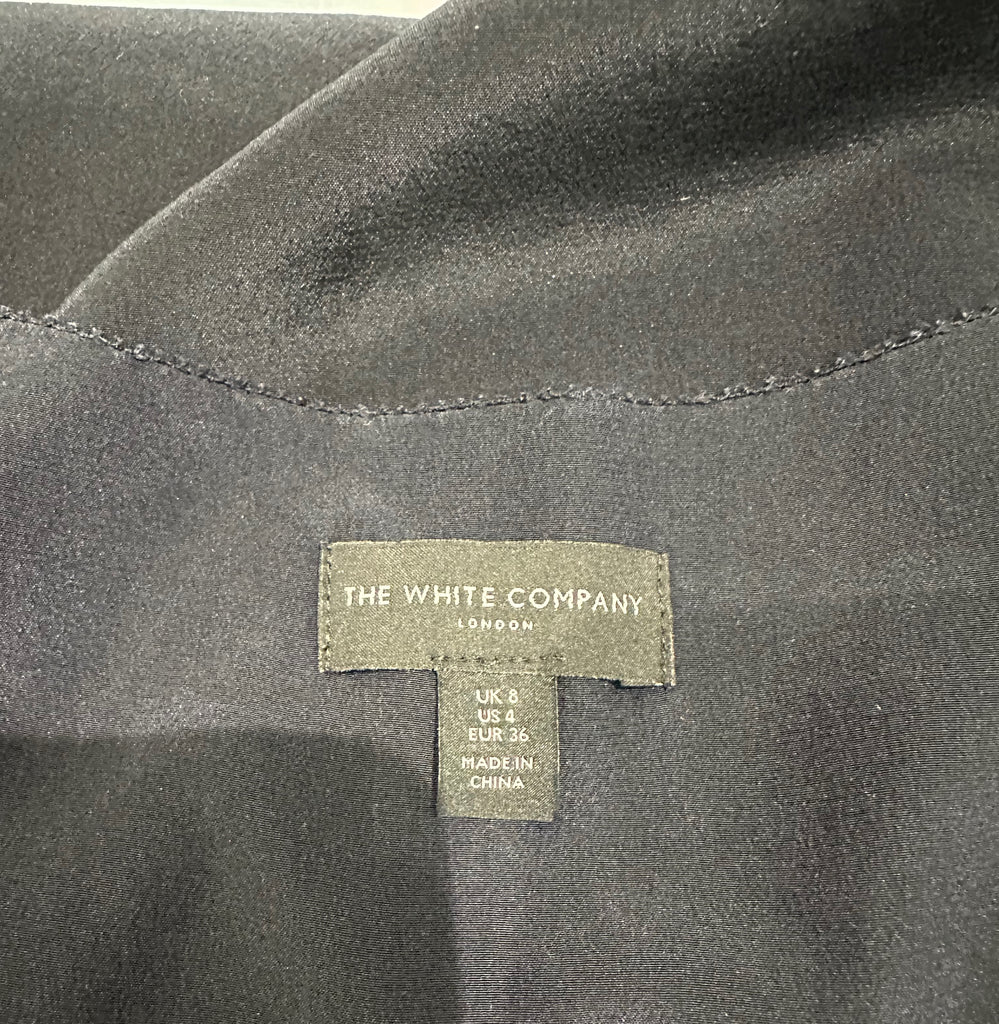 WHITE COMPANY LONDON Midnight Blue Black 100% Silk Sleeveless Camisole Top 8