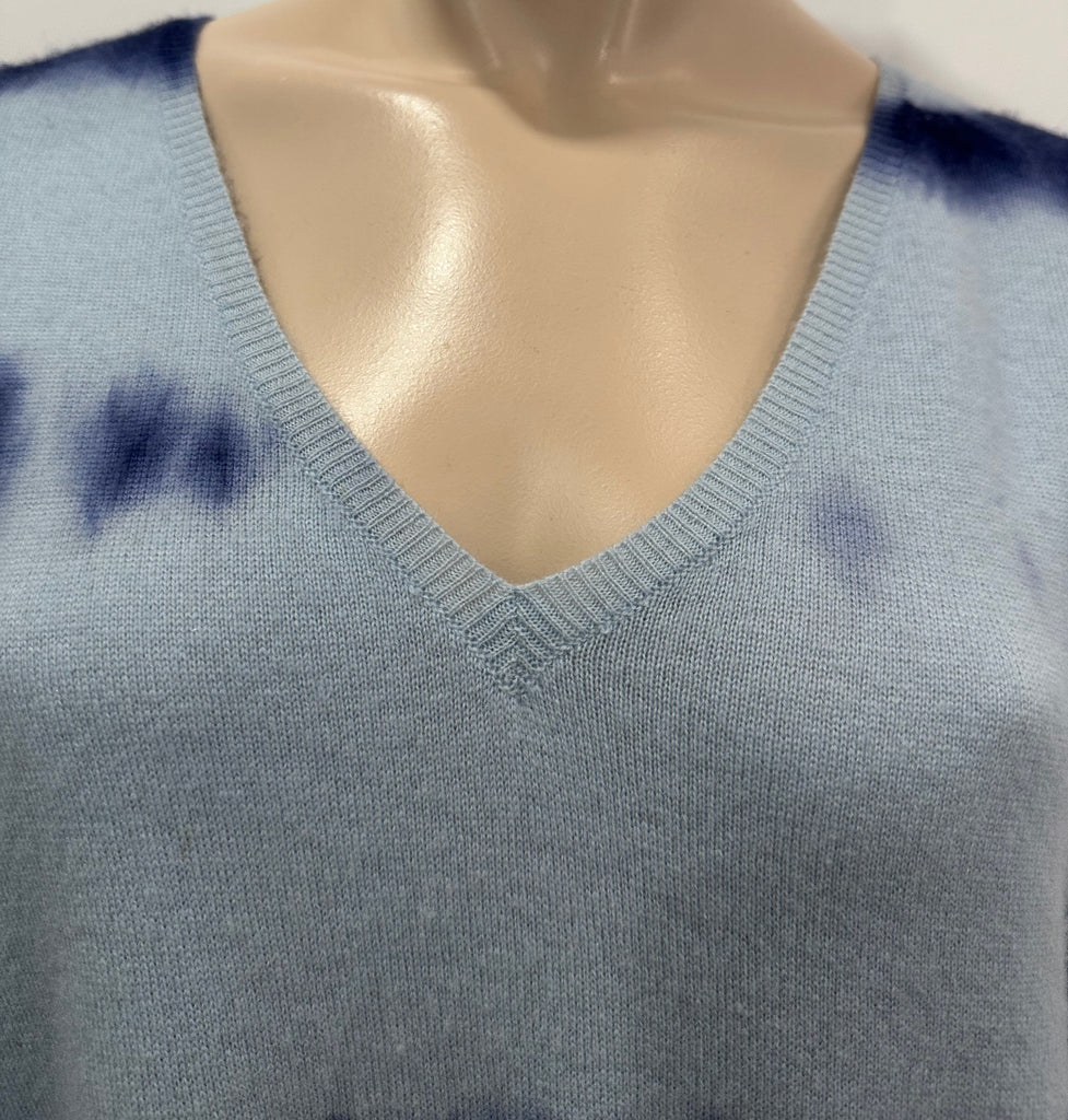 JESSIMARA Blue 100% Cashmere V Neck Long Sleeve Knitwear Jumper Sweater Top S/M