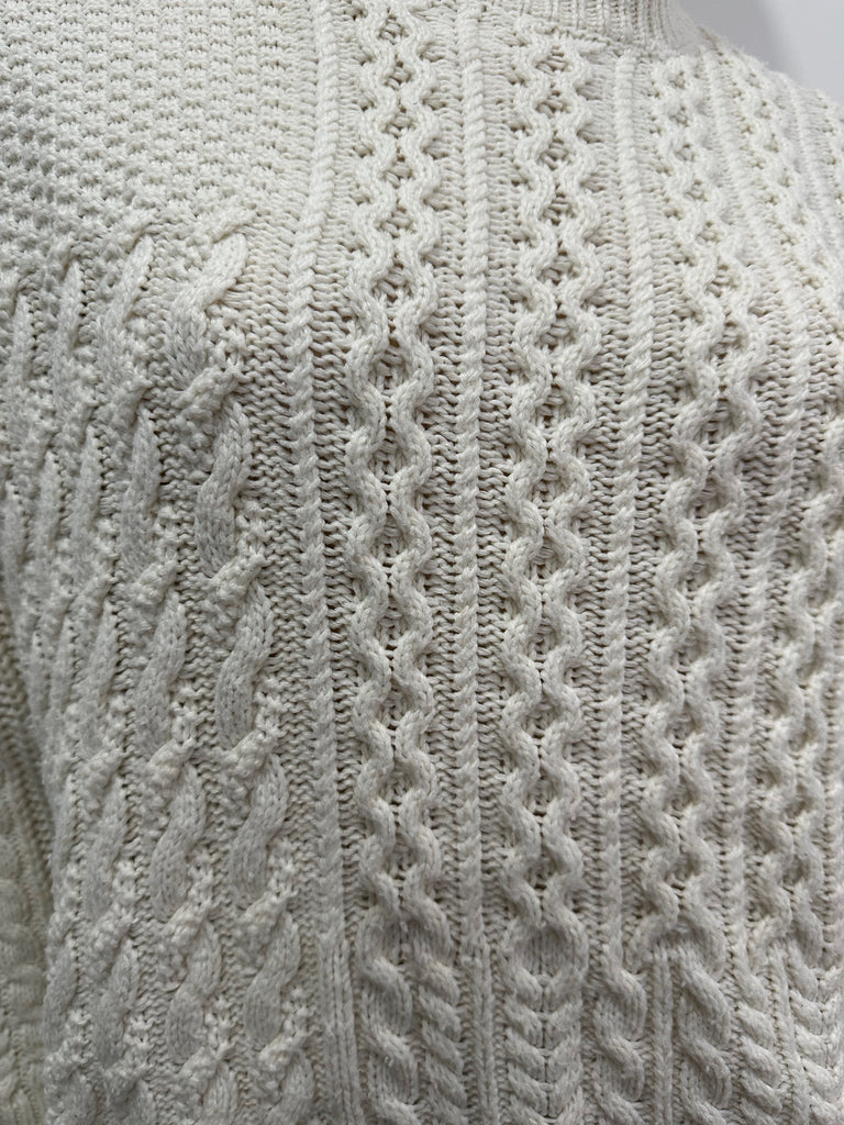 TOPSHOP Cream High Neck Long Sleeve Chunky Cable Knit Jumper Sweater Top UK8