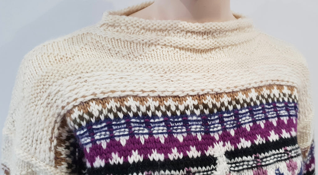 ISABEL MARANT ETOILE Cream Wool Alpaca Jacquard Knit Jumper Sweater UK6 BNWT