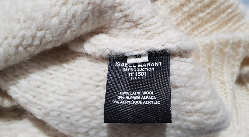 ISABEL MARANT ETOILE Cream Wool Alpaca Jacquard Knit Jumper Sweater UK6 BNWT