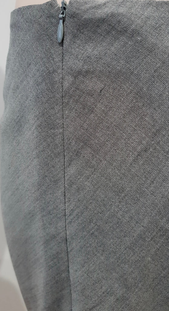 AKRIS Womens Grey Wool & Silk Trim Lined A-Line Lined Formal Skirt US12 F44 UK16